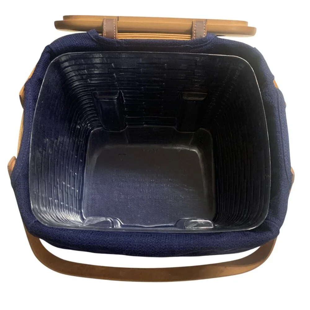 Longaberger 2002 Weekender Basket Blue Fabric Liner, Protector‎ & Insert